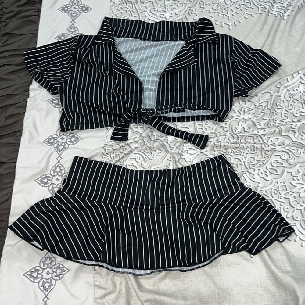 Pinstripe hustler lingerie